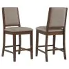 CoasterEveryday 108889 Patterson - Upholstered Counter Chair (Set of 2) - Mango Oak