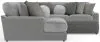 Jackson Furniture Industries 4047/73/59/30/75/28-38 Canyon - 4 Piece Sectional With Cuddler Seat Cushions, Included Accent Pillows And Cocktail Ottoman (Left Side Facing Chaise) - Platinum