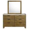 Coaster Fine Furniture 222973M Henderson - 6-Drawer Bedroom Dresser With Mirror - Medium Oak