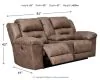Ashley Furniture 3990596 Stoneland - DBL REC PWR Loveseat w/Console - Light Brown