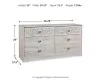 Ashley Furniture EB1811-231 Paxberry - Six Drawer Dresser - Weatherworn - Whitewash