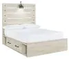 Ashley Furniture B192B34 Cambeck - Full Panel Bed With 4 Storage Drawers - Whitewash