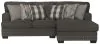 Jackson Furniture Industries 5473/46/76-58 Jackson Furniture Industries 5473/46/76-58 Crawford - 2 Piece Sofa Chaise With RSF Chaise With 6 Included Accent Pillows - Dark Gray