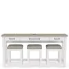 Riverside Furniture 37216 Cora - Workstation (Sofa Table With 3 Stools) - Cloud / Fog