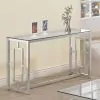 CoasterEssence 703739 Merced - Glass Top Metal Entryway Sofa Console Table - Nickel