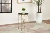 CoasterEssence 936061 Eliska - Round Green Marble Top Accent Side Table - Antique Gold