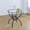 Coaster Fine Furniture 108291BG Aviano - Round Glass Top Metal Dining Table - Gunmetal