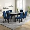 New Classic 40-400B-D6C New Classic 40-400B-D6C Celeste - Dining Table With 6 Chairs - Black / Blue