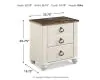 Ashley Furniture B267-92 Willowton - Two Drawer Night Stand - Brown / Beige / White