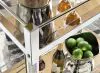 Ashley Furniture A4000501 Chaseton - Bar Cart - Clear / Silver Finish