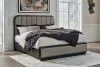 Ashley Furniture B821/31/36/58/56/91(2) Ashley Furniture B821/31/36/58/56/91(2) Rowanbeck - 6 Pc. - Dresser, Mirror, King Upholstered Panel Bed, 2 Nightstands - Gray / Black