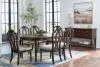 Ashley Furniture D764/35/01(3)/60 Lavinton - 8 Pc. - Dining Room Extension Table, 6 Side Chairs, Server - Brown