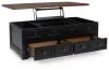 Ashley Furniture T664-9 Wildenauer - Lift Top Cocktail Table - Brown / Black
