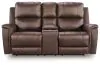 Ashley Furniture PCU1200118 Ashley Furniture PCU1200118 Bleckley - Power Reclining Loveseat With Console / Adjustable Headrest - Espresso