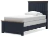 Ashley Furniture B414/21/26/53/52/86 Ashley Furniture B414/21/26/53/52/86 Landocken - 5 Pc. - Dresser, Mirror, Twin Panel Bed - Brown / Blue