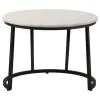 CoasterEssence 931227 Miguel - Round Marble Top Coffee Table - White And Black