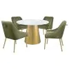Coaster Fine Furniture 107600 Ambrose - Round Marble Top Dining Table - Brushed Gold