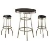 Coaster Fine Furniture 2405-S3 Retro - 3 Piece Round 1950s Bistro Pub Bar Table Set - Black