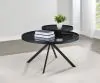 Coaster Fine Furniture 706268 Briggs - Round Marble Printed Glass Top Coffee Table - Black