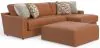 Jackson Furniture Industries 5045/63/76/28-26 Minori - Italian Leather 2 Piece Sofa / Chaise With RSF Chaise And Cocktail Ottoman - Whiskey
