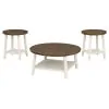 New Classic T3527-3P Flaherty - 3 Piece Occasional Set (1 Coffee & 2 End Tables) - Brown / White