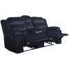 New Classic U1816-25-BLK Willow - Console Loveseat With Dual Recliners - Black