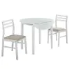 Coaster Fine Furniture 130005WHT Bucknell - 3 Piece Round Drop Leaf Dining Table Set - White