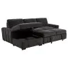 Coaster Fine Furniture 500349 Pastrana - Upholstered Sleeper Sectional Sofa LAF Chaise - Charcoal Gray