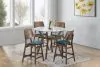 New Classic 45-D1651-DG4FC New Classic 45-D1651-DG4FC Oscar - Round Glass Counter Table With 4 Cushion Chairs - Dark Brown