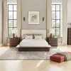 ACME BD07272Q Zoey - Queen Bed - Cream Linen & Brown Oak