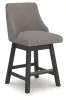 Ashley Furniture D618-224 Neymorton - Upholstered Swivel Barstool (Set of 2) - Dark Grayish Brown