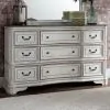 Liberty Furniture 244-BR34 Magnolia Manor - 9 Drawer Dresser - Antique White