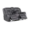 New Classic U2505-25-DGY Morello - Console Loveseat With Dual Recliners - Gray