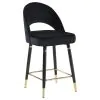 CoasterEssence 193569 Lindsey - Velvet Upholstered Counter Chair (Set of 2) - Black