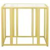 CoasterEssence 723607 Adri - Rectangular Glass Top Side End Table - Matte Brass