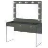 CoasterEssence 935923 Afshan - 3-Drawer Vanity Set With Lighting - Gray High Gloss