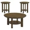 Coaster Fine Furniture 706308-S3 Ottowa - 3 Piece Round Wood Coffee Table Set - Brown
