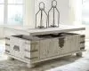 Ashley Furniture T757-9 Carynhurst - Lift Top Cocktail Table - White Wash Gray