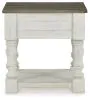 Ashley Furniture T994-2 Havalance - Square End Table - White / Gray