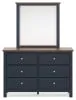 Ashley Furniture B414B1 Landocken - Dresser and Mirror - Brown / Blue