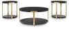 Ashley Furniture T410-13 Shylore - Occasional Table Set (Set of 3) - Black / Brass Finish