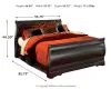 Ashley Furniture B128/31/36/46/87/84/88 Ashley Furniture B128/31/36/46/87/84/88 Huey Vineyard - 6 Pc. - Dresser, Mirror, Chest, Full Sleigh Bed - Black