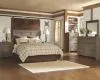 Ashley Furniture B251/31/36/46/57/92(2) Ashley Furniture B251/31/36/46/57/92(2) Juararo - 6 Pc. - Dresser, Mirror, Chest, Queen Panel Headboard, 2 Nightstands - Dark Brown