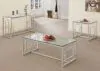 CoasterEssence 703739 Merced - Glass Top Metal Entryway Sofa Console Table - Nickel