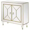 CoasterEssence 951854 Lupin - 2-Door Mirrored Storage Accent Cabinet - Champagne