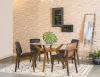 Coaster Fine Furniture 122180BG Paxton - Round Glass Top Wood Dining Table - Nutmeg