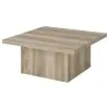 Coaster Fine Furniture 710878 Devar - Square Engineered Wood Coffee Table - Distressed Pine