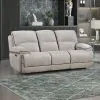 New Classic U5861-30P2-LBR Camden - Dual Reclining Sofa With Power Headrest & Footrest - Beige / Brown