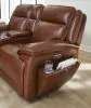 Ashley Furniture U1120418 Healy Pier - Power Reclining Loveseat With Console / Adj Headrest - Chocolate