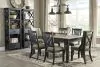 Ashley Furniture D736/25/01(4)/02(2)/76(2) Ashley Furniture D736/25/01(4)/02(2)/76(2) Tyler Creek - 9 Pc. - Dining Room Table, 4 Side Chairs, 2 Upholstered Side Chairs, 2 Cabinets - Dark Gray
